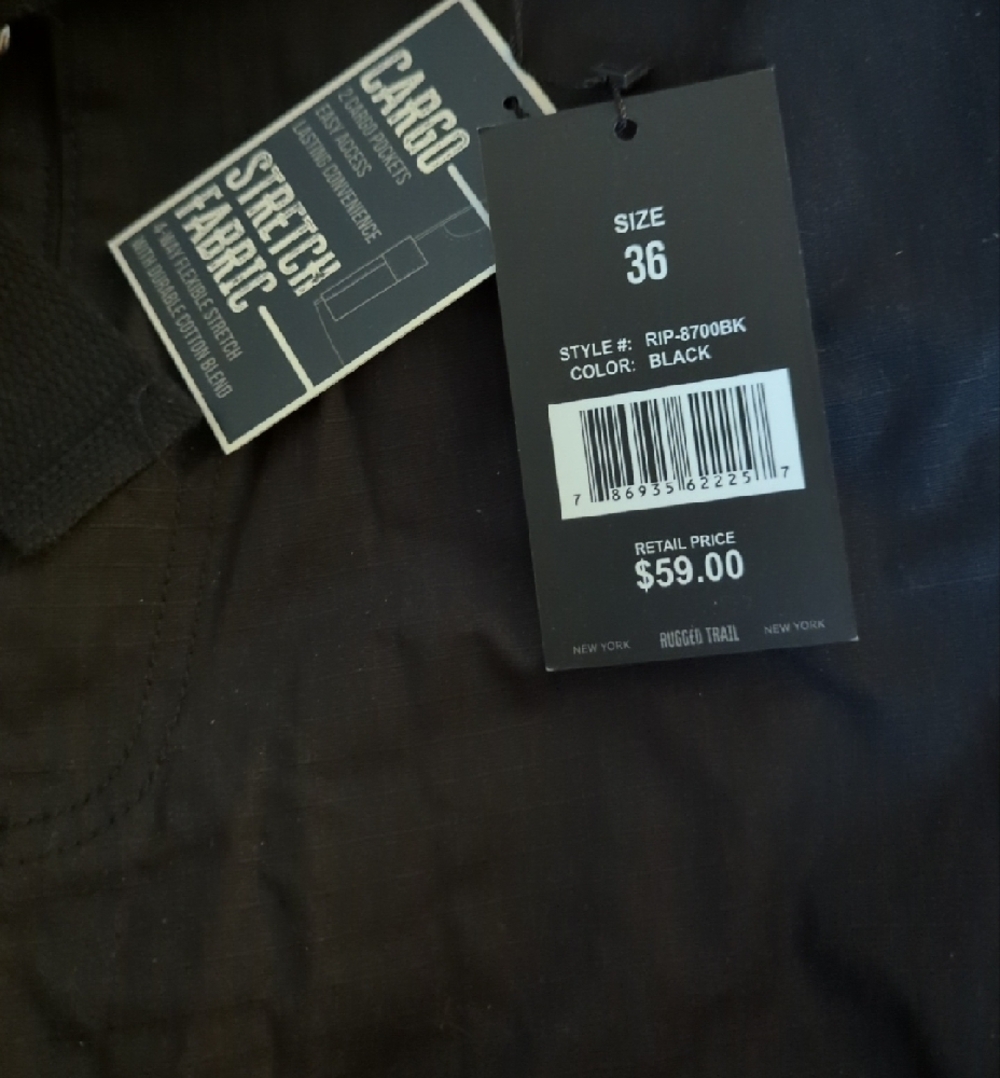 Rugged Trail Black Cargo Shorts Stretch Fabric Grey And Black Men's Size 36 ( 2)